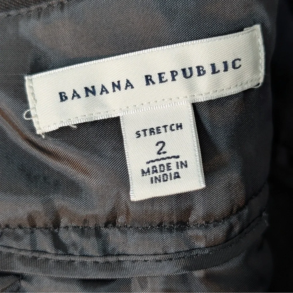 Banana Republic Pencil Skirt Womens 2 Black Stretch Cotton Blend Office Workwear